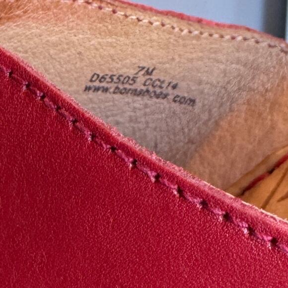 Born Wedge Slide Sandals  Red Leather Size 7M - Picture 8 of 9